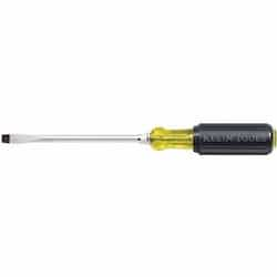 Klein Tools Heavy Duty Slotted Keystone Tip Cushion Grip Screw Driver, 4'' Shank