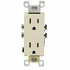 PowerSafe 15 Amp Decora Duplex Receptacle Outlet, Ivory