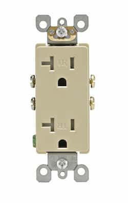 PowerSafe  Ivory 15A Tamper Resistant Decora Duplex Receptacle