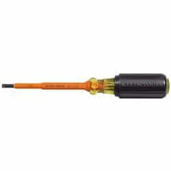 Insulated Screwdriver, 3/16''  Cabinet-Tip,  4'' Round-Shank