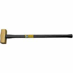 Brass Sledge Hammer - Fiberglass Rubber Grip Handle - 10 lbs.