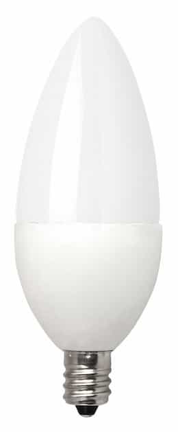 4W Dimmable LED Bulb, Candelabra Frosted Blunt Tip, 2700K