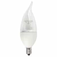 TCP Lighting 5W LED F11 Bulb, Flame Tip, Dimmable, E26, 300 lm, 120V, 2700K, Clear