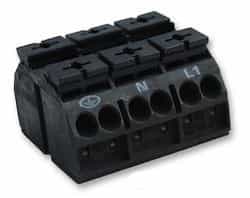 862-Series 3-Pole Terminal Block For Chassis Mounting, Black