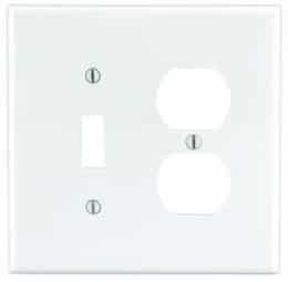 GP 2-Gang Receptacles & Toggle Switch Wall Plate Combo, White