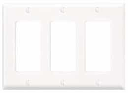 GP 3-Gang Plastic Rocker Switch Wall Plate, White