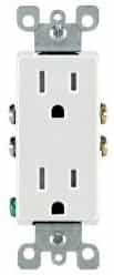 15 Amp Decora Duplex Receptacle Outlet, White