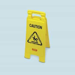 Yellow 2-Sided "Caution" Folding Floor Sign