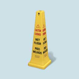 Yellow "Caution Wet Floor" Safety Cone 17X12-1/4X36