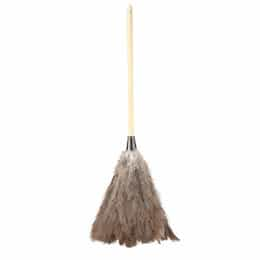 Boardwalk Gray Ostrich Feather Duster w/ 20 in. Wooden Handle