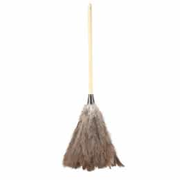 Boardwalk Gray Ostrich Feather Duster w/ 16 in. Wooden Handle