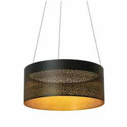 36W LED Ash Drum Pendant Light, 3000 lm, 120V, 3000K, Black