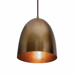 9-in 60W LED Brooklyn Pendant Light, 1-Light, E26, 120V, Antique Brass