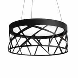 36W LED Boon Drum Pendant Light, 3000 lm, 120V, 3000K, Black