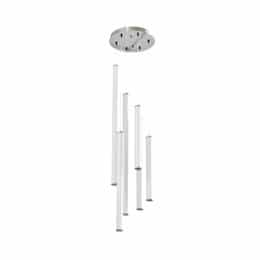 176W LED Caden Pendant, Round, 6-Light, 120V-277V, 3000K, Satin Nickel