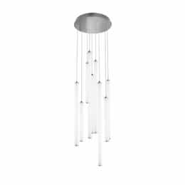 264W LED Caden Pendant, Round, 9-Light, 120V-277V, 3000K, Satin Nickel