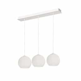 60W LED Cleo Pendant Light, Linear, 3-Light, E26, 120V, White