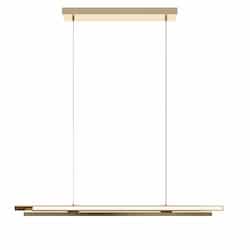 44-in 40W Indra Linear Pendant, 1900 lm, 120V-277V, CCT Select, Brass