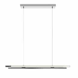44-in 40W Indra Linear Pendant, 1900 lm, 120V-277V, CCT Select, Nickel