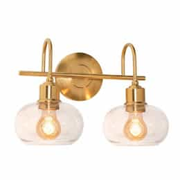 15-in 60W Laney Vanity Light, 2-Light, E26, 120V, Gold