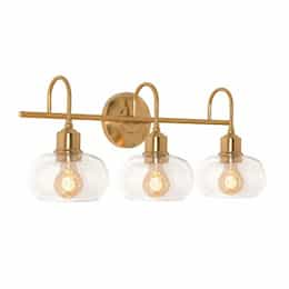 24-in 60W Laney Vanity Light, 3-Light, E26, 120V, Gold