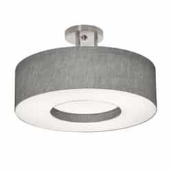 18W LED Montclair Semi Flush Mount, 120V-277V, Selectable CCT, Gray