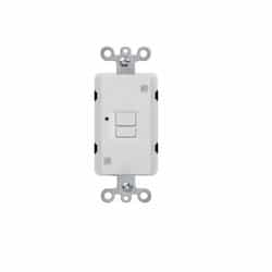 20A Blank Face GFCI Receptacle w/ LED Light, WR, 120V, White