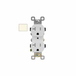 20A Duplex Receptacle, TR & WR, Side & Back Wire, 125V, Light Almond