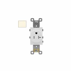 20A Single Receptacle, TR, Side & Back Wire, 125V, Light Almond