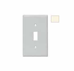1-Gang Mid-Size Wall Plate, Toggle, Plastic, Light Almond