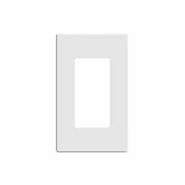 1-Gang Standard Wall Plate, Screwless, Decora, Plastic, White