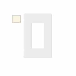 1-Gang Mid-Size Wall Plate, Screwless, Decora, Plastic, Light Almond