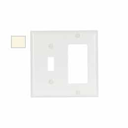 2-Gang Mid-Size Combination Wall Plate, Toggle/Decora, Plastic, L. AL