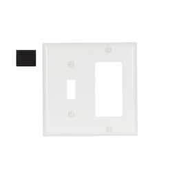 2-Gang Combination Wall Plate, Toggle/Decora, Thermoset, Black