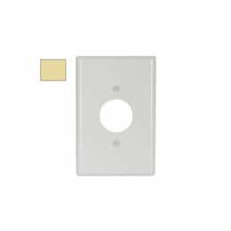 1-Gang Jumbo Wallplate, Single, Metal, Smooth, Ivory