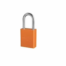 Aluminum Safety Padlock w/ 1.5-in Shackle, Orange