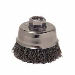Anchor Crimped Wire Cup Brush, 6 in Dia., 5/8-11 Arbor, 0.02 in Carbon Steel