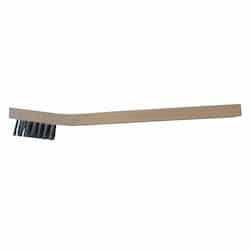 Anchor Curved Wooden Handled Hand Scratch Brush with 3 x 7 Carbon Steel Bristles