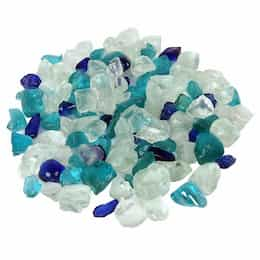 Decorative Fire Glass, Ocean Blue, 5 lbs