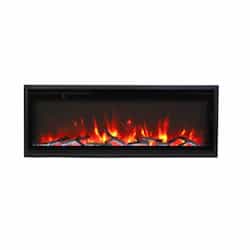 45-in Extra Slim Clean Face Electric Fireplace w/ Black Steel Surround