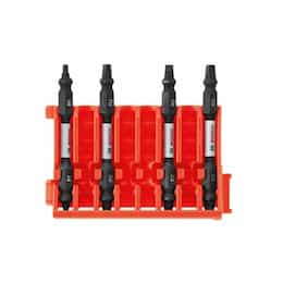 4 pc. Impact Tough Double-Ended Bit Set w/ Clip, Square