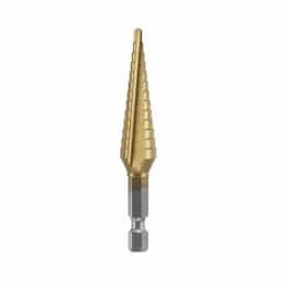 1/8-in to 1/2-in Impact Tough Step Drill Bit, Titanium Coated