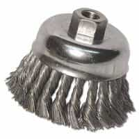 Anchor Knot Wire Cup Brush, 4 in Dia., 5/8-11 Arbor, .014 in Carbon Steel