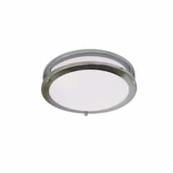 CyberTech 12-in 15W LED Ceiling Light, Dimmable, 950 lm, 120V, 3000K, Nickel Satin