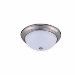 15" 23W LED Ceiling Fixture, Dimmable, 1400 lm, 3000K, Nickel Satin