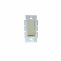 150W Rocker Switch w/ Slide Dimmer, Single Pole/3-Way, 18 AWG, Ivory