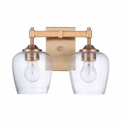 Stellen Vanity Light Fixture w/o Bulbs, 2 Lights, E26, Satin Brass