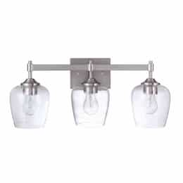 Stellen Vanity Light Fixture w/o Bulbs, 3 Lights, E26, Polished Nickel