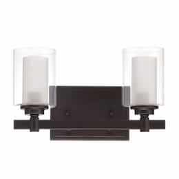 Celeste Vanity Light Fixture w/o Bulbs, 2 Lights, E12, Espresso