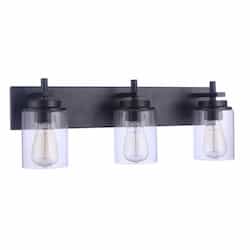 Reeves Vanity Light Fixture w/o Bulbs, 3 Lights, E26, Flat Black